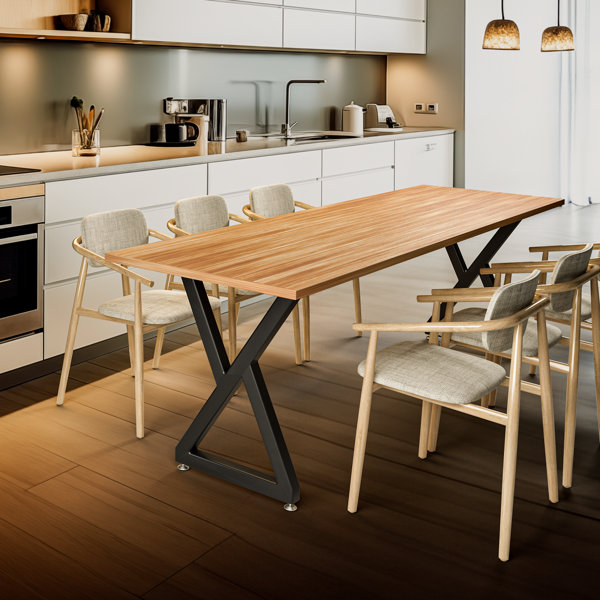 Latitude Run® Analah Zig Zac Black Metal Dining Table Legs Wayfair